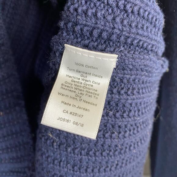 Talbots Womens Textured Popcorn 100% Cotton Tight Knit Sweater Blue size Medium - Picture 8 of 8